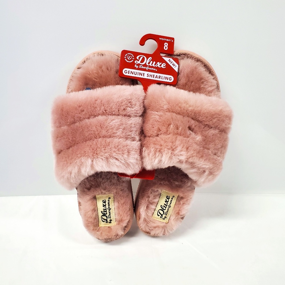 Women's dearfoams  Sherling   Slippers, Mauve, size 8